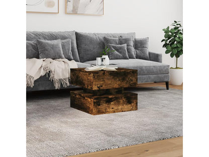 Coffee table with Maisonpuretopères LED, smoked oak, 50x50x40 cm, 90133ZROQ