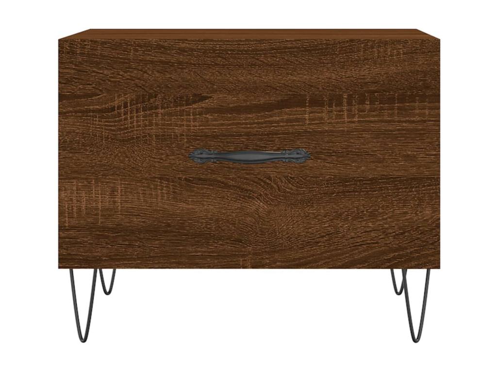 2-piece coffee tables, brown oak, 50x50x40 cm, engineered wood, 67363ECMM