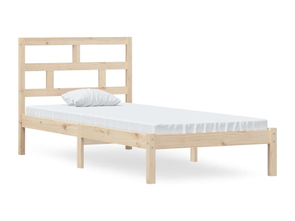 Solid pine wood bed frame 90x200 cm 70710LSEQ