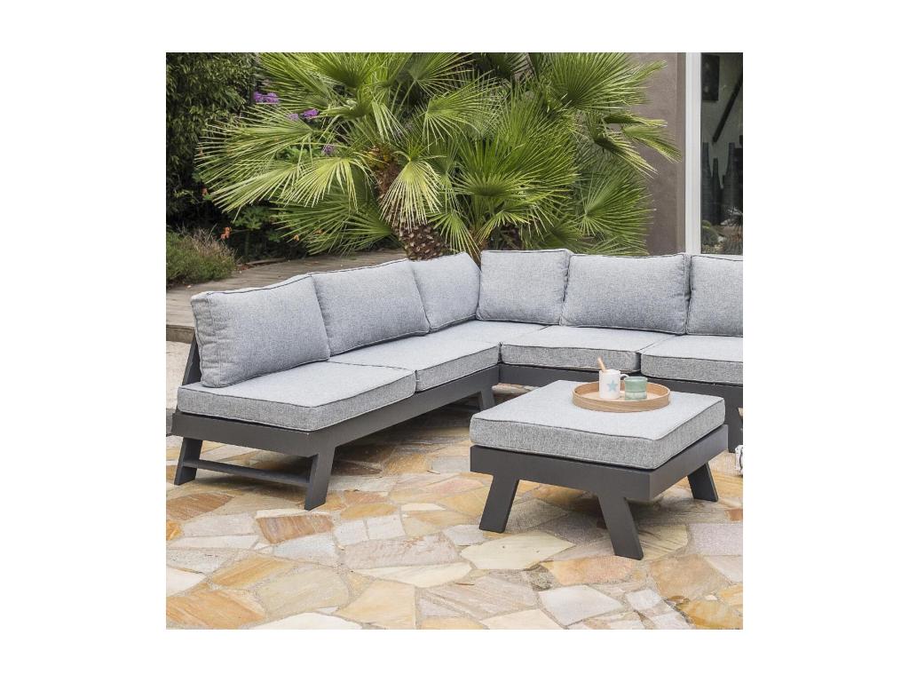 New Parisianestop 34894ALNK 5-6 seater corner garden lounge set in aluminium