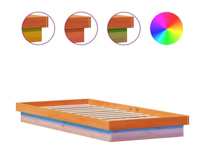 LED bed frame without mattress 100x200 cm solid wood 31042XQQK