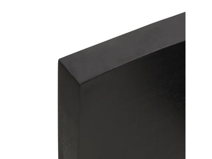 Dark brown wall shelf 100x20x6 solid treated oak wood 04520AGRA