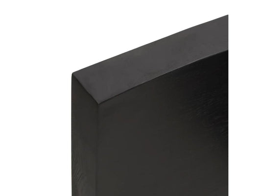 Dark brown wall shelf 100x20x6 solid treated oak wood 04520AGRA