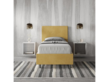 Parisianestop bed with 80x190cm upholstered slatted base in ochre microfiber 81205PZPY