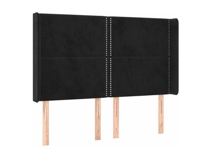 Maisonpuretop bed base with mattress and LED lighting, black, 140x200 cm, velvet, 52858PRLX