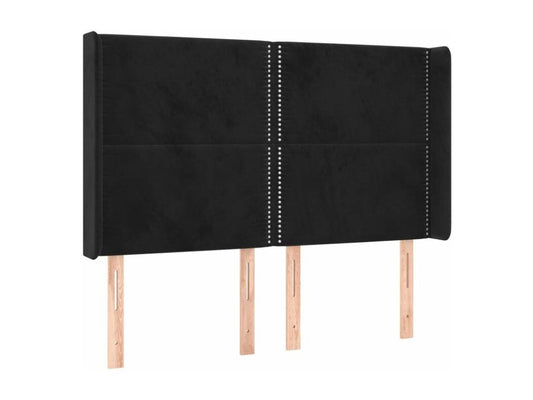 Maisonpuretop bed base with mattress and LED lighting, black, 140x200 cm, velvet, 52858PRLX