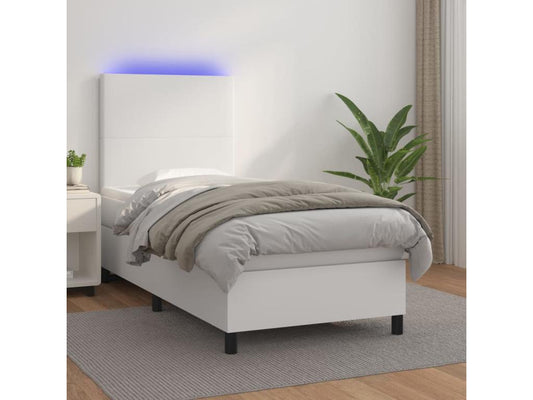 Parisianestop bed base with mattress and LED lighting, white, 90x190 cm, 98204CDIR