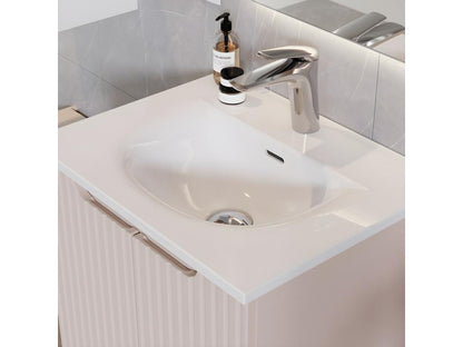 Single inset basin vanity unit 60cm with 2 doors Parisianestop Cashmere 28059WPVK