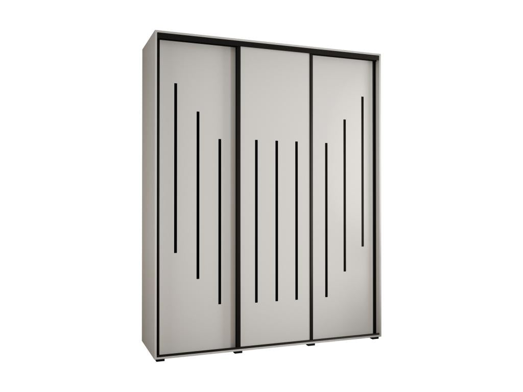 Maisonpuretop 8 Sliding Door Wardrobe 235.2/190/45 3 Doors White/White/Black 39168VIWD