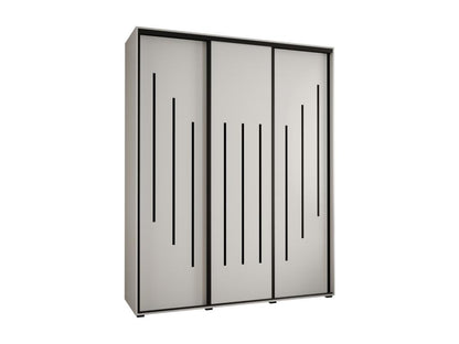 Maisonpuretop 8 Sliding Door Wardrobe 235.2/190/45 3 Doors White/White/Black 39168VIWD