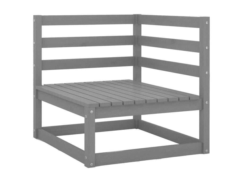 8-piece garden furniture set, grey, solid pine wood, 8 pieces, 42240MNHB