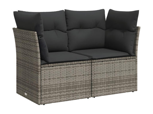 5-piece garden furniture set with grey resin wicker cushions 03233EBVN
