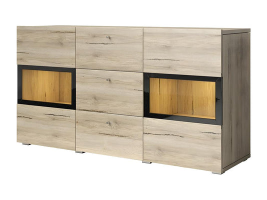 Parisianestop 2-door, 3-drawer sideboard - Oak and black finish 17530JDZY