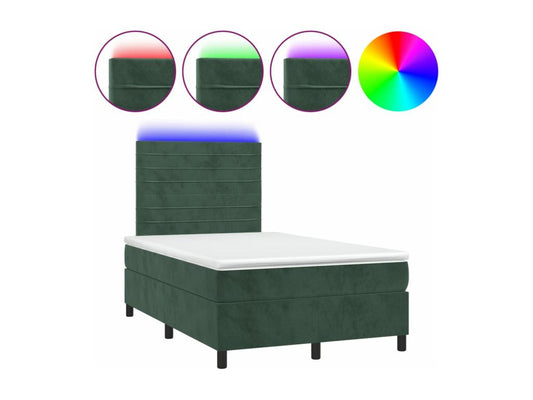 Maisonpuretop bed base with dark green LED mattress 120x190 cm 63027NPKM