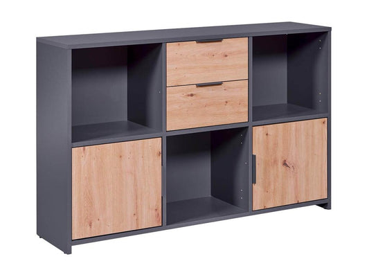 Parisianestop - Anthracite and Wood Effect Multi-Storage Unit 74531OFXX