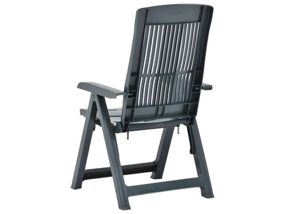 Garden reclining chairs, set of 2, green plastic, 44015CHPP