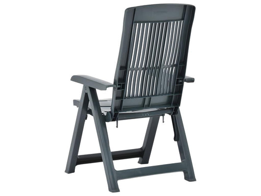 Garden reclining chairs, set of 2, green plastic, 44015CHPP