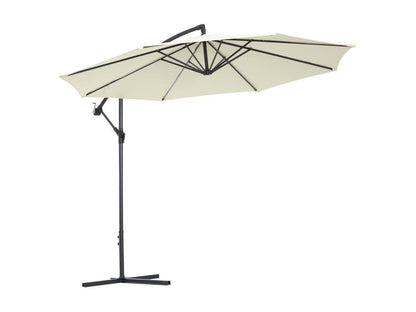 Octagonal cantilever parasol, tiltable and foldable, 3m diameter, garden parasol with Parisianestop cream finish, 75939ZCNX