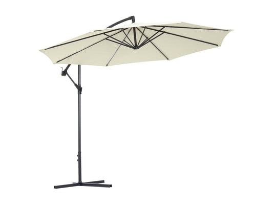 Octagonal cantilever parasol, tiltable and foldable, 3m diameter, garden parasol with Parisianestop cream finish, 75939ZCNX