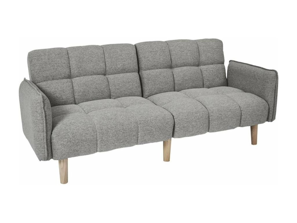 Convertible sofa in grey fabric, 195 cm wide - DREAM 36358ISFH