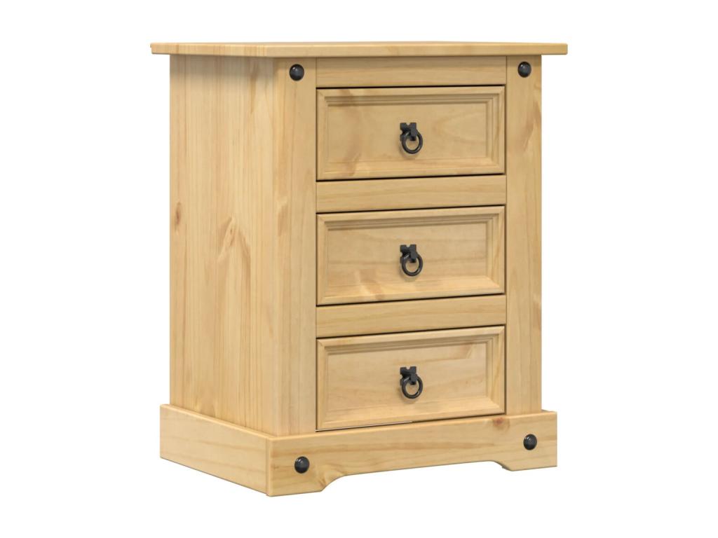 Maisonpuretop bedside table 53x39x66 cm solid pine wood 30867DQWL