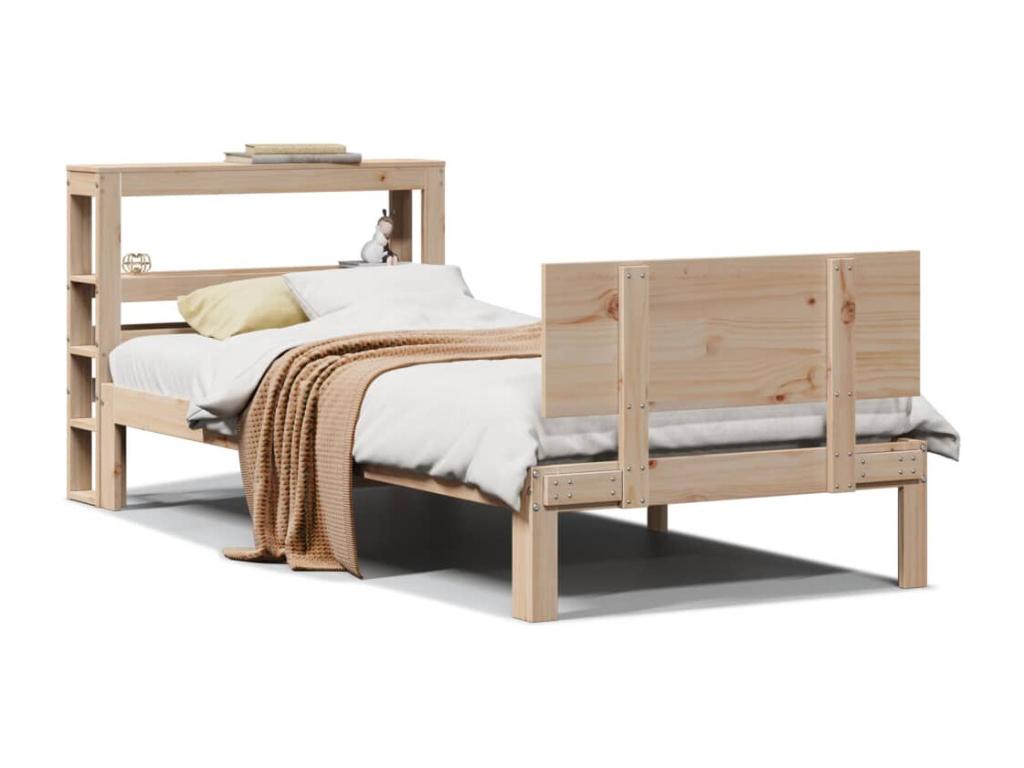 Bed frame with headboard 90x200 cm solid pine wood 16666ONDE