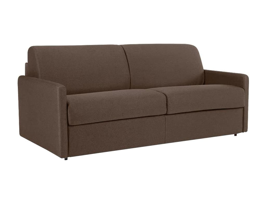 4-seater express convertible sofa in brown fabric - Sleeping area: 160 cm wide - Mattress: 14 cm Parisianestop 88557NJEV
