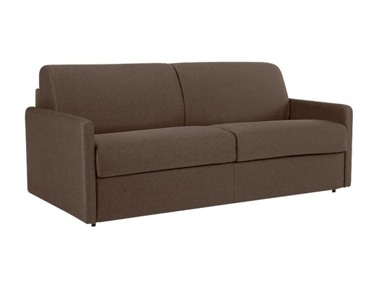 4-seater express convertible sofa in brown fabric - Sleeping area: 160 cm wide - Mattress: 14 cm Parisianestop 88557NJEV
