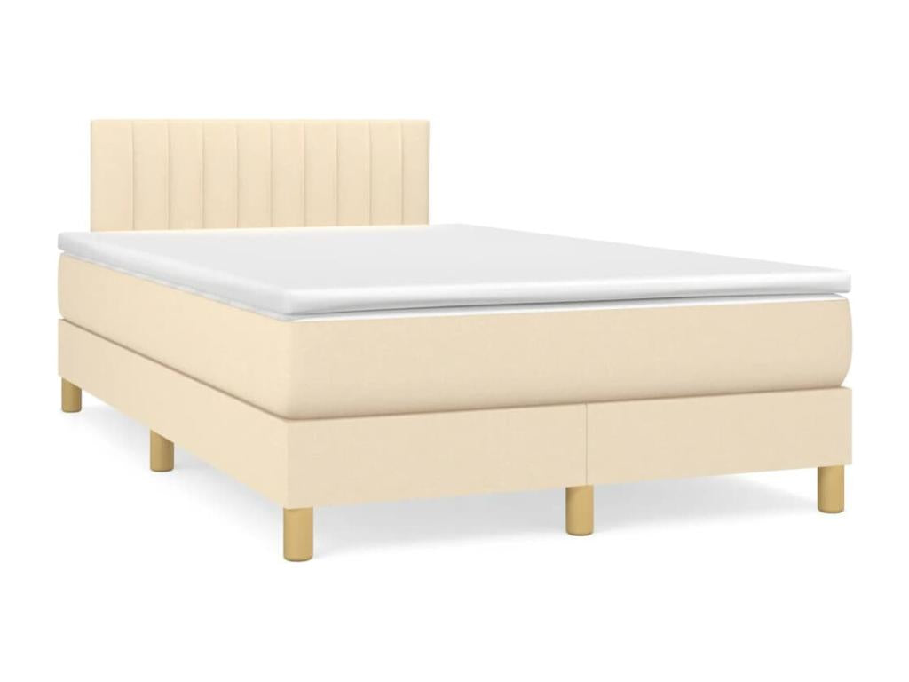 Upholstered bed base with mattress, Cream, 120x200 cm, Fabric 70300JQPB