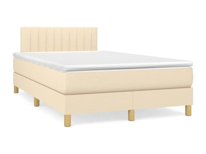 Upholstered bed base with mattress, Cream, 120x200 cm, Fabric 70300JQPB