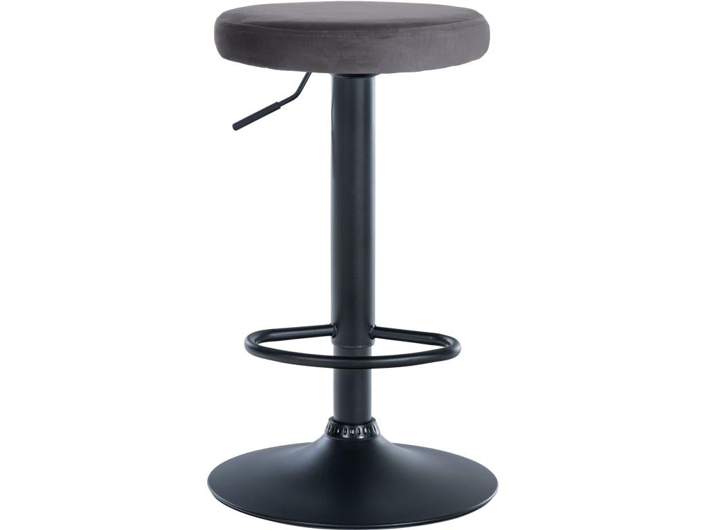 Set of 2 Bar Stools - Velvet/Metal - Dark Grey - Parisianestop 96474LPNX