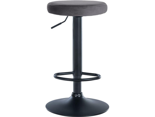Set of 2 Bar Stools - Velvet/Metal - Dark Grey - Parisianestop 96474LPNX
