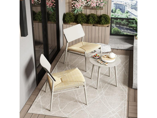 Black aluminum outdoor chairs, 58cm diameter x 71cm height, 22847PSCZ