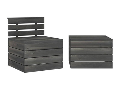 2-piece pallet garden furniture set, solid pine wood, dark grey, 47280EKIC