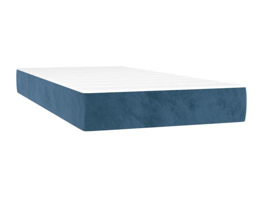 Upholstered bed base with mattress, dark blue, 90x200 cm, 57665YYLN