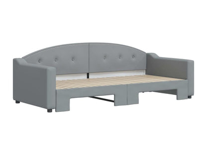 Daybed with pull-out bed, light grey, 90x200 cm, fabric, 73862QDHJ