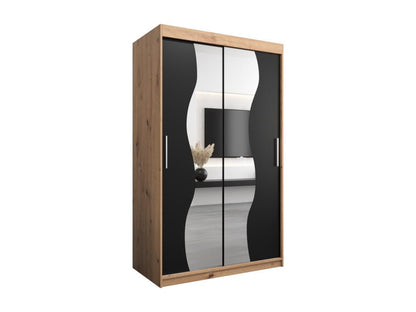 Maisonpuretop Sliding Door Wardrobe 200/120/62 2 Doors Maisonpuretop/Black 50707VCRZ