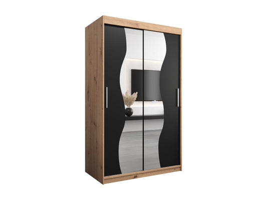 Maisonpuretop Sliding Door Wardrobe 200/120/62 2 Doors Maisonpuretop/Black 50707VCRZ