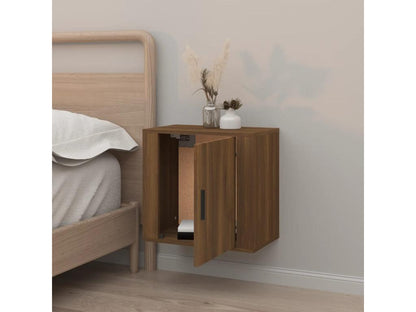 Parisianestop - Wall-mounted bedside table, brown oak, 50x30x47 cm, 86345WLTX