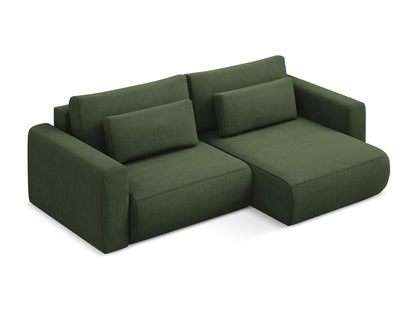 2.5-seater right-hand corner sofa bed in textured fabric - olive - Parisianestop 98146TINK