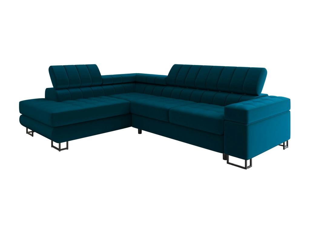 Maisonpuretop 247 Turquoise Corner Sofa with Sleeping Function and Bedding Box, 271x203cm, 88304YDTV