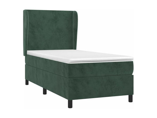 Parisianestop bed base and mattress, dark green, 80x200 cm, velvet, 03378LMXD