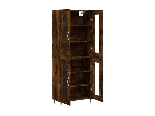 Tall sideboard, smoked oak, 69.5x34x180 cm, engineered wood, 00157ZSYW