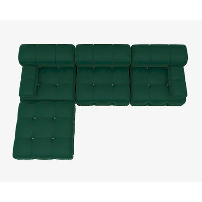 Velvet Sectional Sofa Reversible Modular Couch, Green