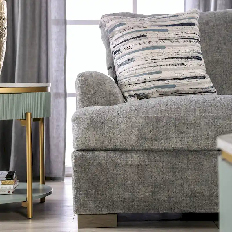 Nort Transitional Fabric Upholstered Flared Arms 2-Piece Sofa Set by Furniture of America