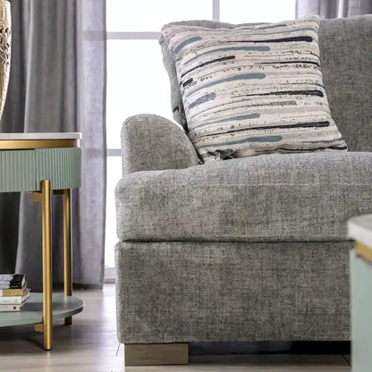 Nort Transitional Fabric Upholstered Flared Arms 2-Piece Sofa Set by Furniture of America