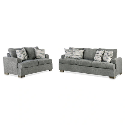 Nort Transitional Fabric Upholstered Flared Arms 2-Piece Sofa Set by Furniture of America