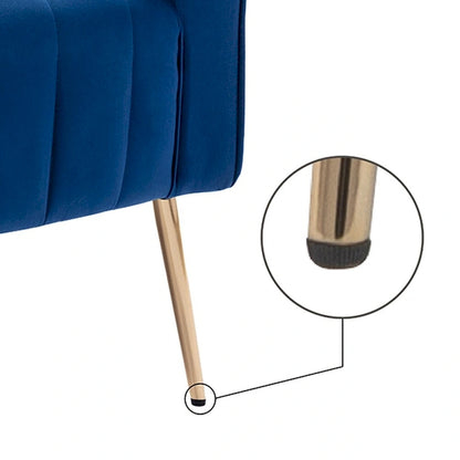 Velvet Accent Chair, Wingback Arm Chair with Gold Legs, Upholstered Single Sofa for Living Room Bedroom