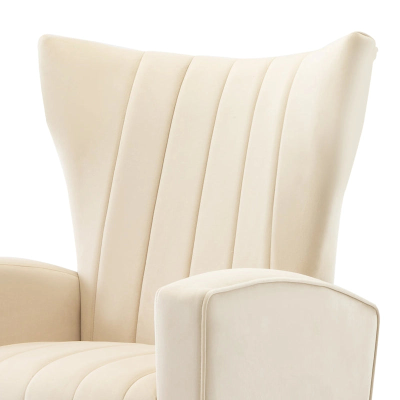 Velvet Accent Chair, Wingback Arm Chair with Gold Legs, Upholstered Single Sofa for Living Room Bedroom