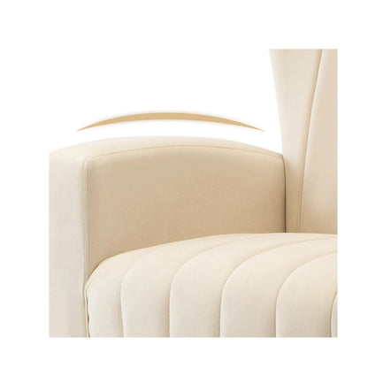 Velvet Accent Chair, Wingback Arm Chair with Gold Legs, Upholstered Single Sofa for Living Room Bedroom